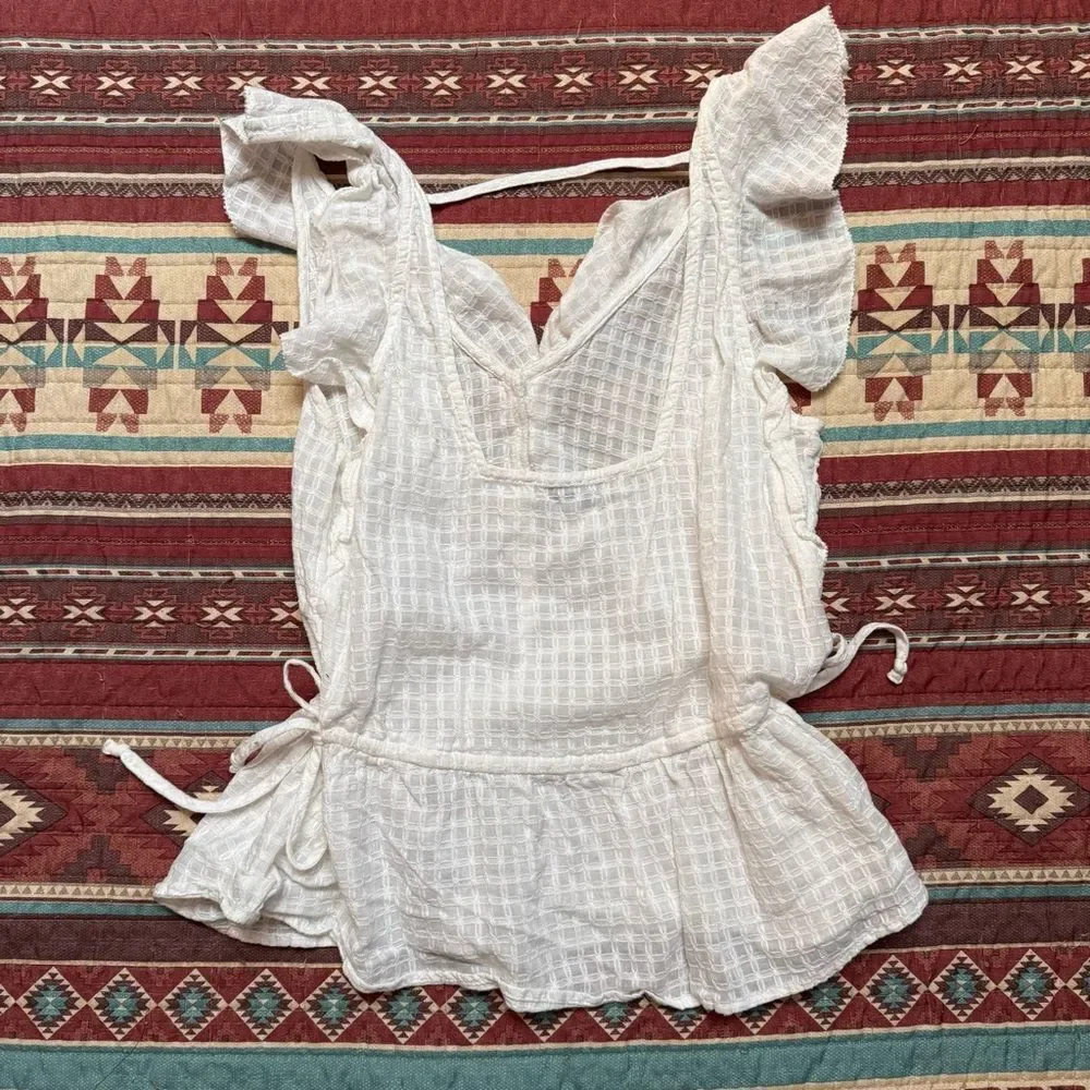 Abercrombie & Fitch White Textured Blouse XS